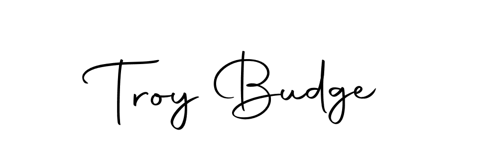 How to make Troy Budge name signature. Use Autography-DOLnW style for creating short signs online. This is the latest handwritten sign. Troy Budge signature style 10 images and pictures png