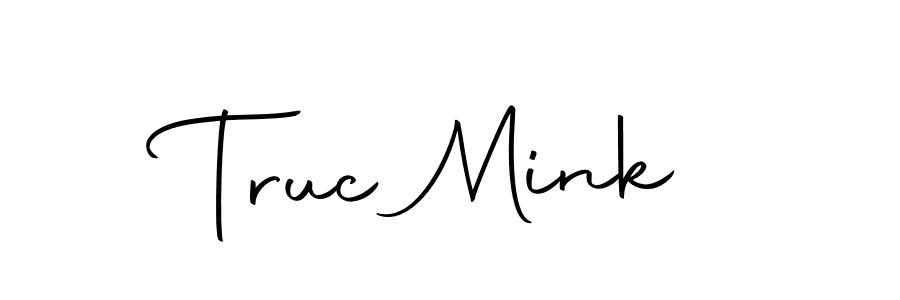 Use a signature maker to create a handwritten signature online. With this signature software, you can design (Autography-DOLnW) your own signature for name Truc Mink. Truc Mink signature style 10 images and pictures png