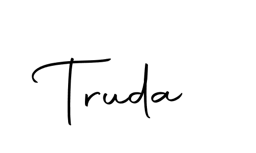 Design your own signature with our free online signature maker. With this signature software, you can create a handwritten (Autography-DOLnW) signature for name Truda. Truda signature style 10 images and pictures png