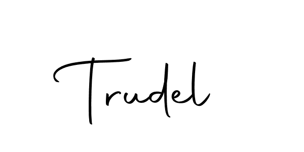 Use a signature maker to create a handwritten signature online. With this signature software, you can design (Autography-DOLnW) your own signature for name Trudel. Trudel signature style 10 images and pictures png