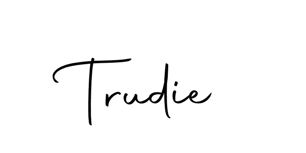 Trudie stylish signature style. Best Handwritten Sign (Autography-DOLnW) for my name. Handwritten Signature Collection Ideas for my name Trudie. Trudie signature style 10 images and pictures png