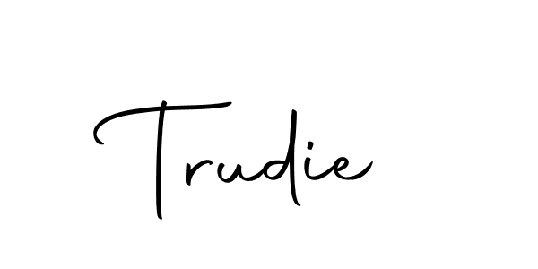 Trudie stylish signature style. Best Handwritten Sign (Autography-DOLnW) for my name. Handwritten Signature Collection Ideas for my name Trudie. Trudie signature style 10 images and pictures png