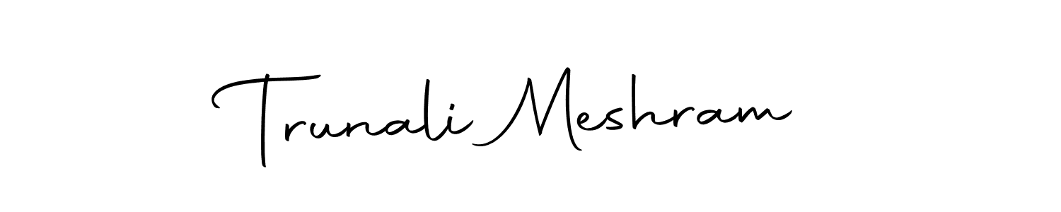 You can use this online signature creator to create a handwritten signature for the name Trunali Meshram. This is the best online autograph maker. Trunali Meshram signature style 10 images and pictures png