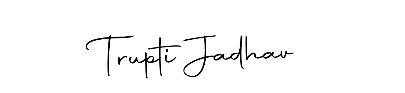 How to make Trupti Jadhav name signature. Use Autography-DOLnW style for creating short signs online. This is the latest handwritten sign. Trupti Jadhav signature style 10 images and pictures png