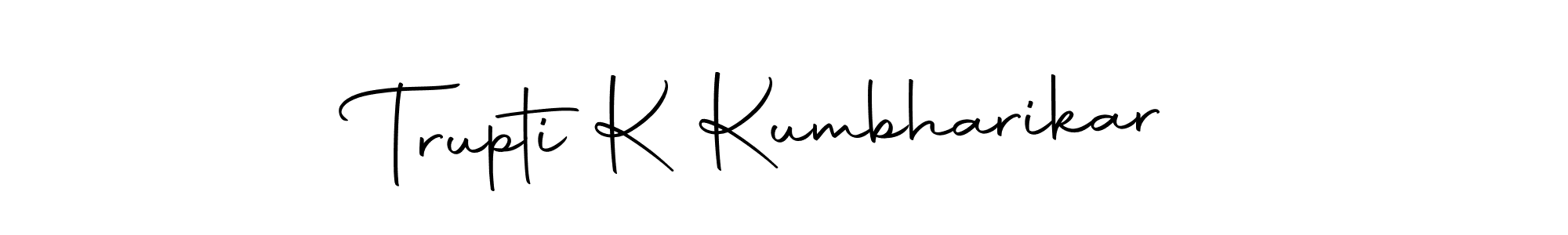 Make a beautiful signature design for name Trupti K Kumbharikar. Use this online signature maker to create a handwritten signature for free. Trupti K Kumbharikar signature style 10 images and pictures png