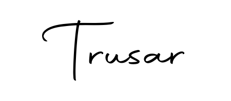 The Autography-DOLnW font transforms the name Trusar into an executive sign with sharp precision and distinguished character. Trusar signature style 10 images and pictures png