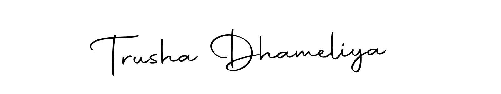 Use a signature maker to create a handwritten signature online. With this signature software, you can design (Autography-DOLnW) your own signature for name Trusha Dhameliya. Trusha Dhameliya signature style 10 images and pictures png