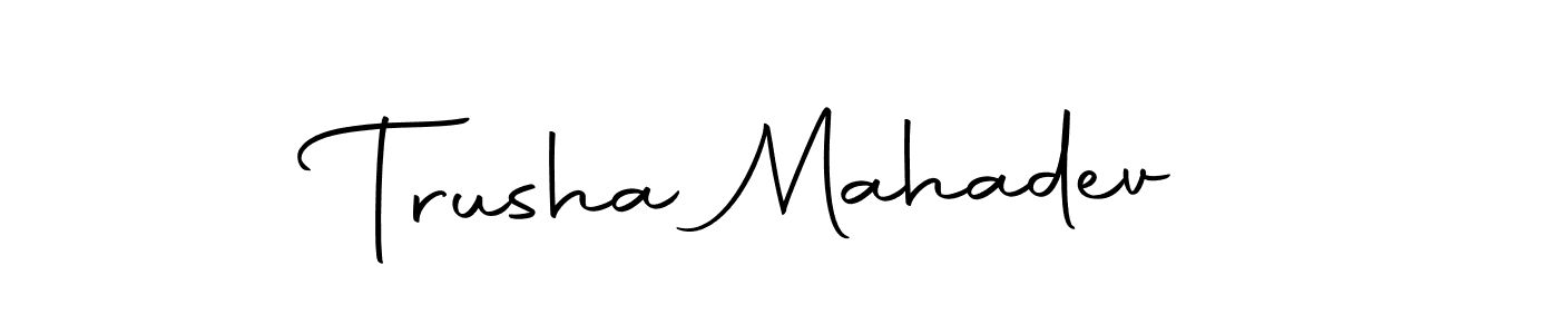 Trusha Mahadev stylish signature style. Best Handwritten Sign (Autography-DOLnW) for my name. Handwritten Signature Collection Ideas for my name Trusha Mahadev. Trusha Mahadev signature style 10 images and pictures png