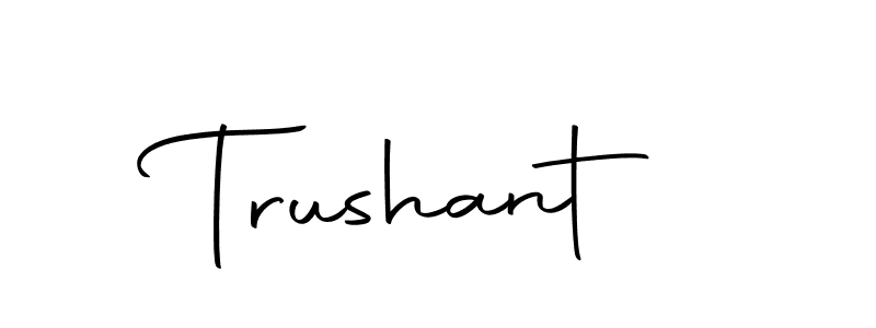 The best way (Autography-DOLnW) to make a short signature is to pick only two or three words in your name. The name Trushant include a total of six letters. For converting this name. Trushant signature style 10 images and pictures png