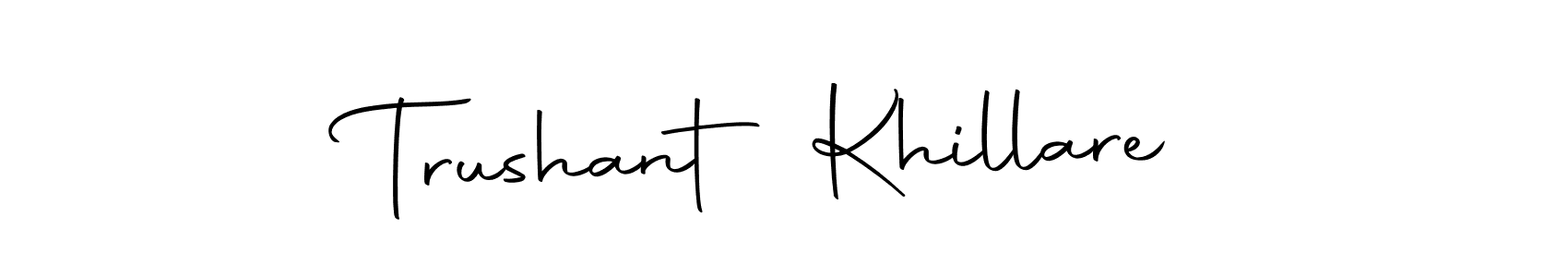 Also we have Trushant Khillare name is the best signature style. Create professional handwritten signature collection using Autography-DOLnW autograph style. Trushant Khillare signature style 10 images and pictures png