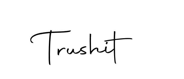 Make a beautiful signature design for name Trushit. Use this online signature maker to create a handwritten signature for free. Trushit signature style 10 images and pictures png