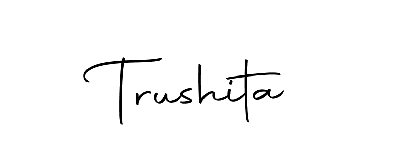 How to make Trushita signature? Autography-DOLnW is a professional autograph style. Create handwritten signature for Trushita name. Trushita signature style 10 images and pictures png