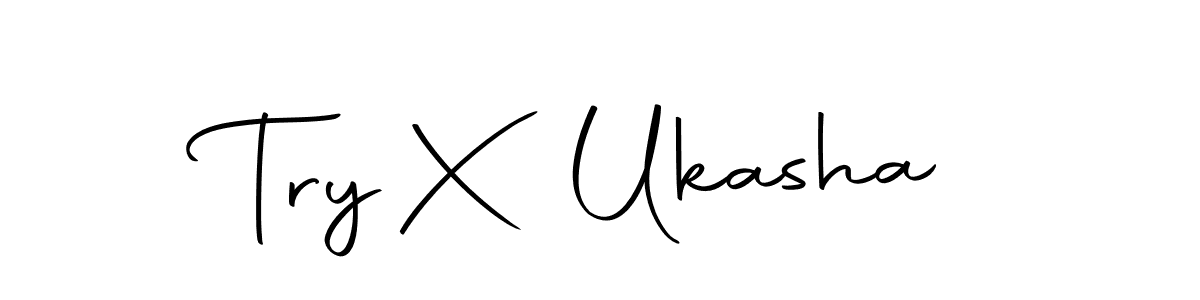 Design your own signature with our free online signature maker. With this signature software, you can create a handwritten (Autography-DOLnW) signature for name Try X Ukasha. Try X Ukasha signature style 10 images and pictures png
