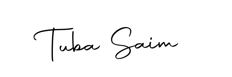 Make a beautiful signature design for name Tuba Saim. With this signature (Autography-DOLnW) style, you can create a handwritten signature for free. Tuba Saim signature style 10 images and pictures png