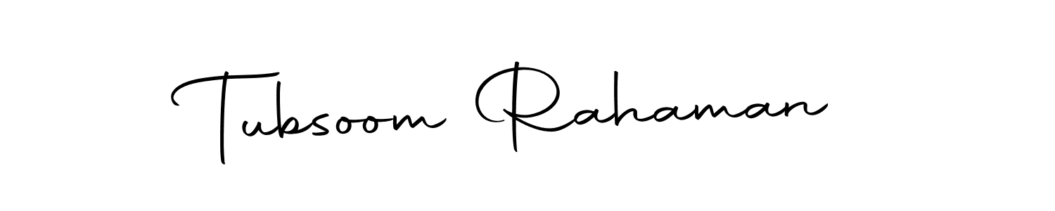 Here are the top 10 professional signature styles for the name Tubsoom Rahaman. These are the best autograph styles you can use for your name. Tubsoom Rahaman signature style 10 images and pictures png