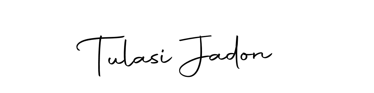 You should practise on your own different ways (Autography-DOLnW) to write your name (Tulasi Jadon) in signature. don't let someone else do it for you. Tulasi Jadon signature style 10 images and pictures png