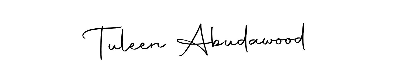 Create a beautiful signature design for name Tuleen Abudawood. With this signature (Autography-DOLnW) fonts, you can make a handwritten signature for free. Tuleen Abudawood signature style 10 images and pictures png