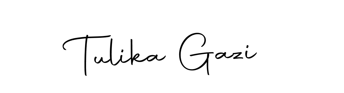 Make a short Tulika Gazi signature style. Manage your documents anywhere anytime using Autography-DOLnW. Create and add eSignatures, submit forms, share and send files easily. Tulika Gazi signature style 10 images and pictures png