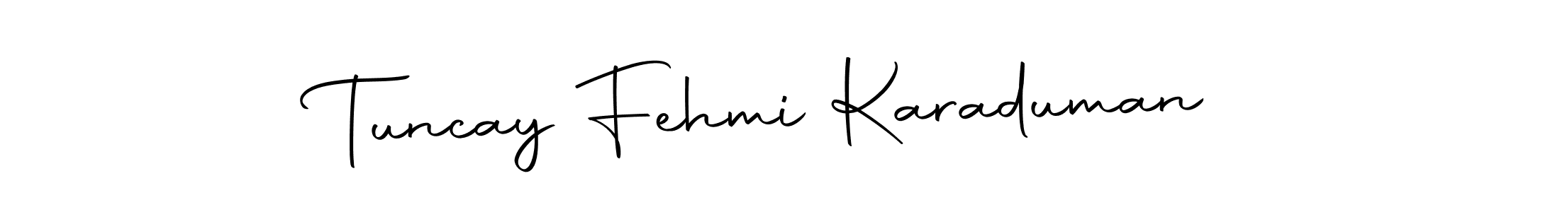 Make a beautiful signature design for name Tuncay Fehmi Karaduman. With this signature (Autography-DOLnW) style, you can create a handwritten signature for free. Tuncay Fehmi Karaduman signature style 10 images and pictures png