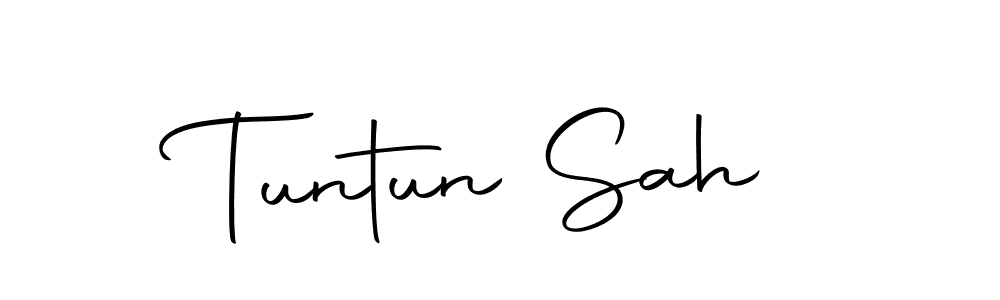 How to make Tuntun Sah name signature. Use Autography-DOLnW style for creating short signs online. This is the latest handwritten sign. Tuntun Sah signature style 10 images and pictures png