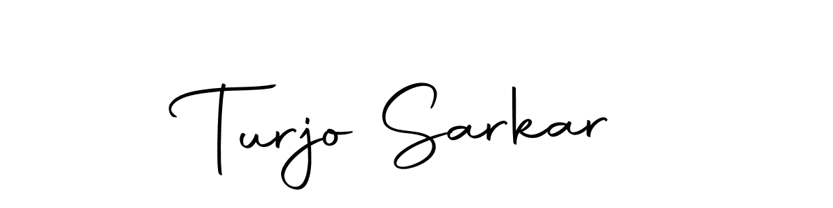 How to make Turjo Sarkar name signature. Use Autography-DOLnW style for creating short signs online. This is the latest handwritten sign. Turjo Sarkar signature style 10 images and pictures png