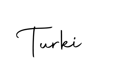 Use a signature maker to create a handwritten signature online. With this signature software, you can design (Autography-DOLnW) your own signature for name Turki. Turki signature style 10 images and pictures png
