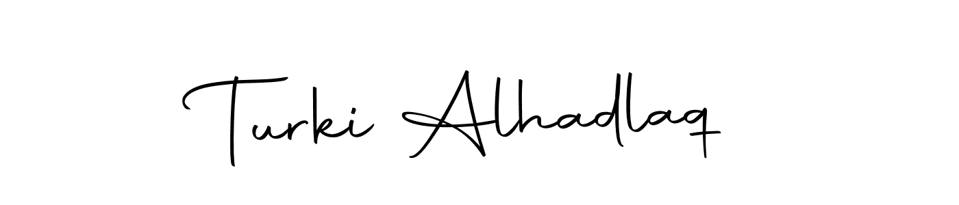 Create a beautiful signature design for name Turki Alhadlaq. With this signature (Autography-DOLnW) fonts, you can make a handwritten signature for free. Turki Alhadlaq signature style 10 images and pictures png