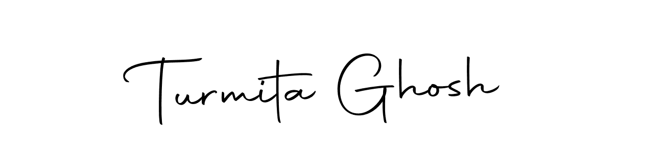 How to make Turmita Ghosh name signature. Use Autography-DOLnW style for creating short signs online. This is the latest handwritten sign. Turmita Ghosh signature style 10 images and pictures png