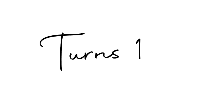 How to make Turns 1 name signature. Use Autography-DOLnW style for creating short signs online. This is the latest handwritten sign. Turns 1 signature style 10 images and pictures png