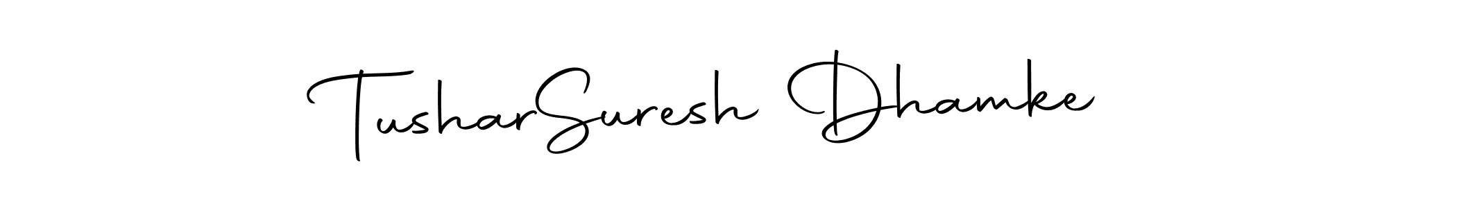 You should practise on your own different ways (Autography-DOLnW) to write your name (Tushar  Suresh Dhamke) in signature. don't let someone else do it for you. Tushar  Suresh Dhamke signature style 10 images and pictures png