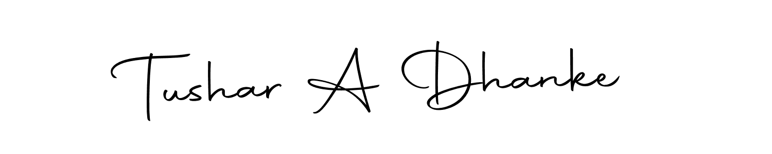 Design your own signature with our free online signature maker. With this signature software, you can create a handwritten (Autography-DOLnW) signature for name Tushar A Dhanke. Tushar A Dhanke signature style 10 images and pictures png