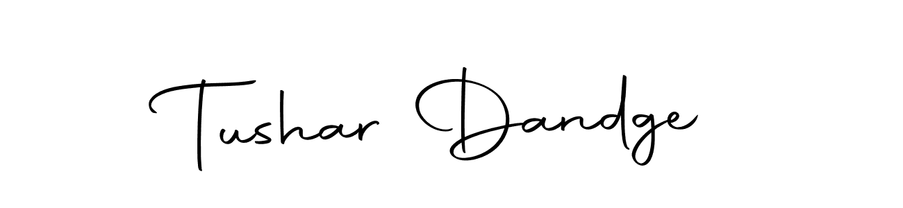 How to make Tushar Dandge name signature. Use Autography-DOLnW style for creating short signs online. This is the latest handwritten sign. Tushar Dandge signature style 10 images and pictures png