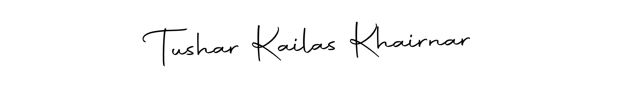 You should practise on your own different ways (Autography-DOLnW) to write your name (Tushar Kailas Khairnar) in signature. don't let someone else do it for you. Tushar Kailas Khairnar signature style 10 images and pictures png