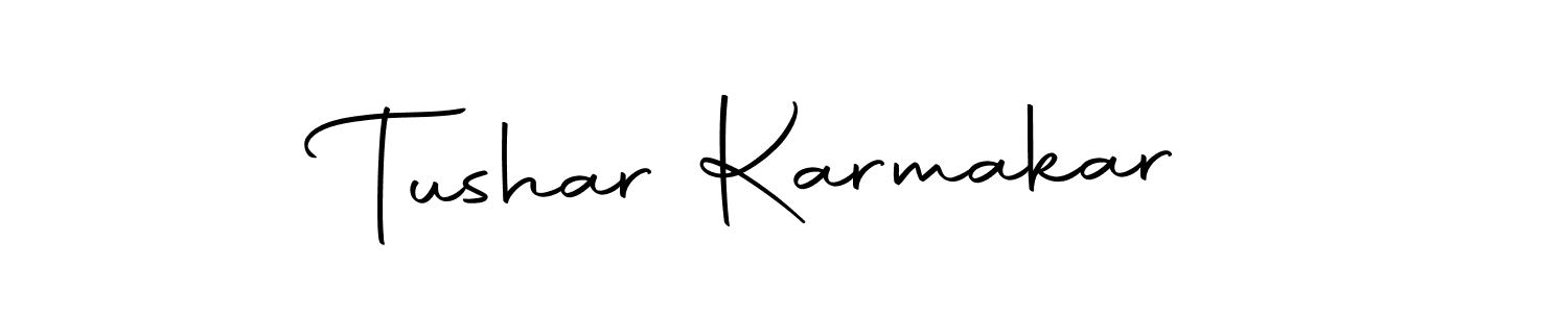 You should practise on your own different ways (Autography-DOLnW) to write your name (Tushar Karmakar) in signature. don't let someone else do it for you. Tushar Karmakar signature style 10 images and pictures png