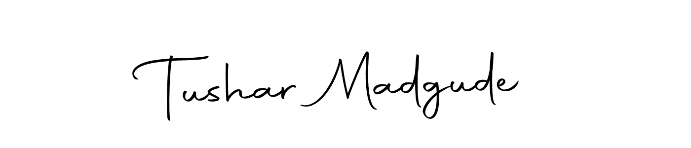 How to make Tushar Madgude name signature. Use Autography-DOLnW style for creating short signs online. This is the latest handwritten sign. Tushar Madgude signature style 10 images and pictures png