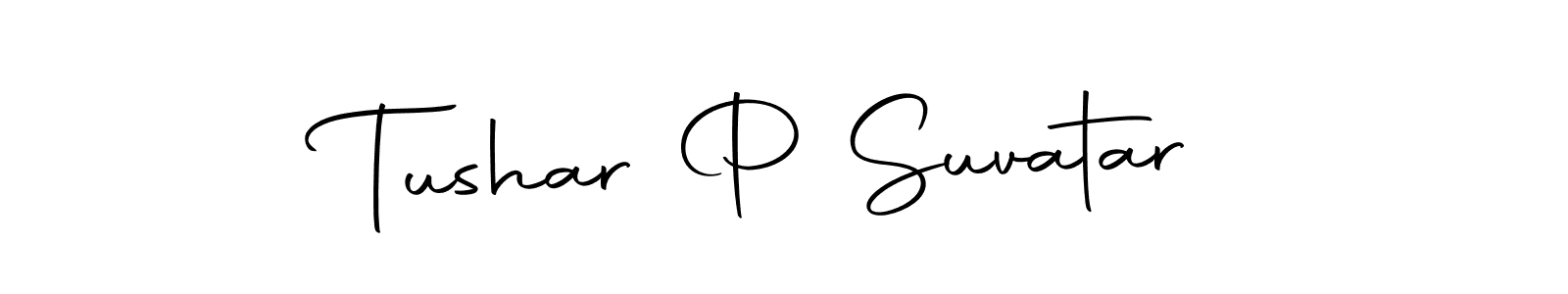 The best way (Autography-DOLnW) to make a short signature is to pick only two or three words in your name. The name Tushar P Suvatar include a total of six letters. For converting this name. Tushar P Suvatar signature style 10 images and pictures png