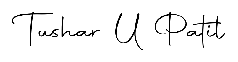 Create your official email sign-off with Tushar U Patil name in Autography-DOLnW style. Crisp, clean, and perfectly legible across all screens. Tushar U Patil signature style 10 images and pictures png