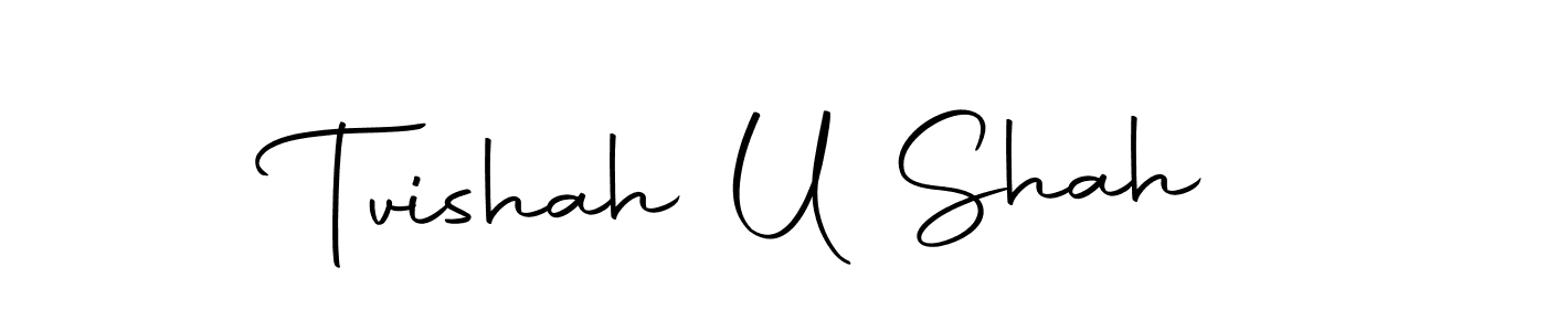 The best way (Autography-DOLnW) to make a short signature is to pick only two or three words in your name. The name Tvishah U Shah include a total of six letters. For converting this name. Tvishah U Shah signature style 10 images and pictures png