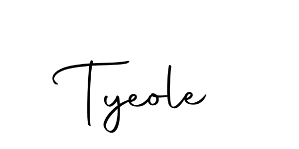 Tyeole stylish signature style. Best Handwritten Sign (Autography-DOLnW) for my name. Handwritten Signature Collection Ideas for my name Tyeole. Tyeole signature style 10 images and pictures png