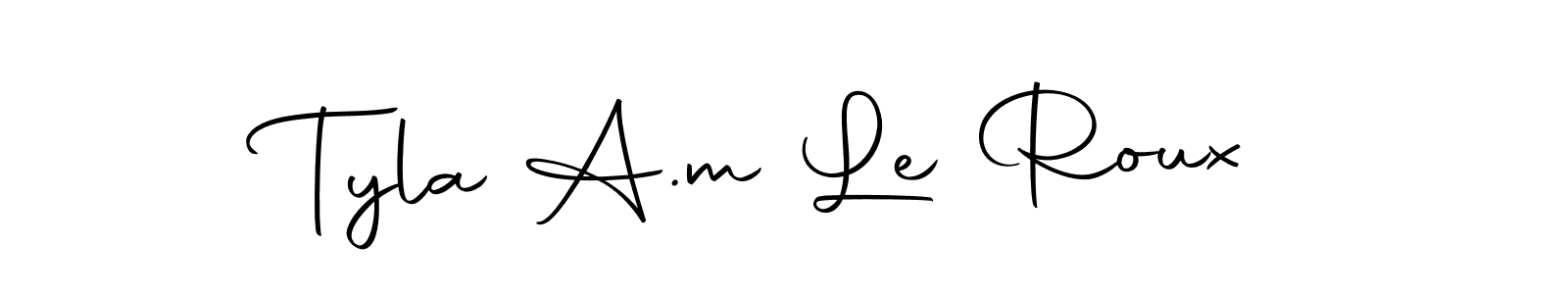 You should practise on your own different ways (Autography-DOLnW) to write your name (Tyla A.m Le Roux) in signature. don't let someone else do it for you. Tyla A.m Le Roux signature style 10 images and pictures png
