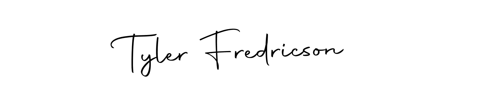 How to make Tyler Fredricson name signature. Use Autography-DOLnW style for creating short signs online. This is the latest handwritten sign. Tyler Fredricson signature style 10 images and pictures png