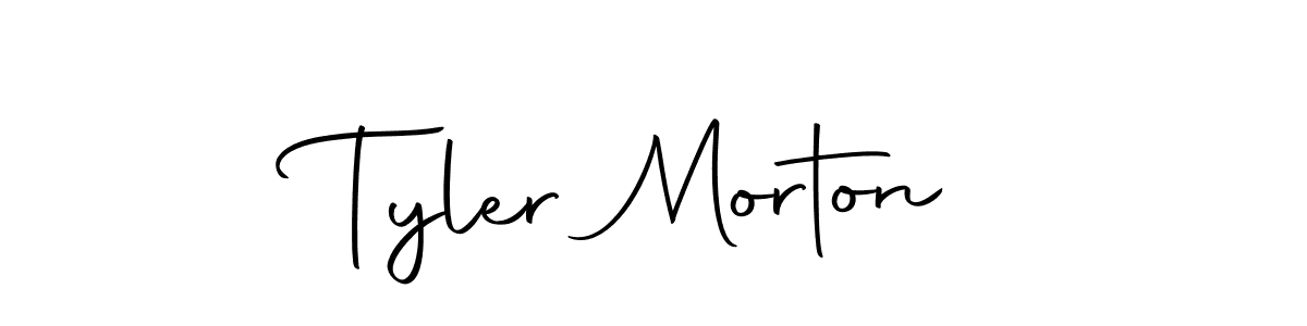 How to make Tyler Morton name signature. Use Autography-DOLnW style for creating short signs online. This is the latest handwritten sign. Tyler Morton signature style 10 images and pictures png