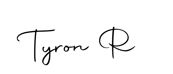 Make a beautiful signature design for name Tyron R. With this signature (Autography-DOLnW) style, you can create a handwritten signature for free. Tyron R signature style 10 images and pictures png