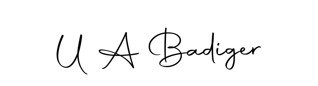 if you are searching for the best signature style for your name U A Badiger. so please give up your signature search. here we have designed multiple signature styles  using Autography-DOLnW. U A Badiger signature style 10 images and pictures png