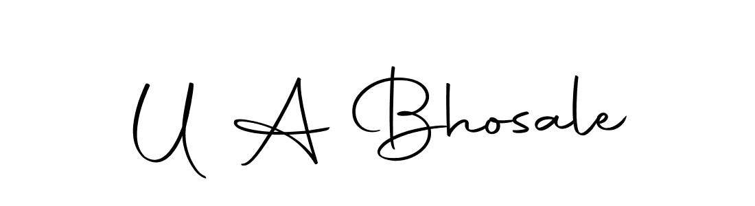 The best way (Autography-DOLnW) to make a short signature is to pick only two or three words in your name. The name U A Bhosale include a total of six letters. For converting this name. U A Bhosale signature style 10 images and pictures png