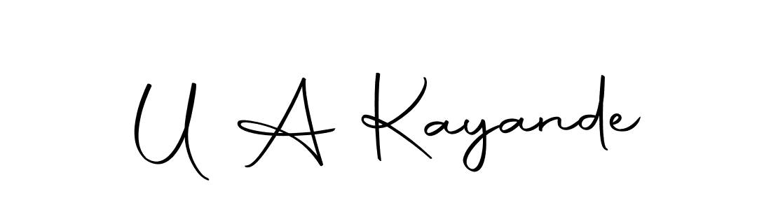 Also we have U A Kayande name is the best signature style. Create professional handwritten signature collection using Autography-DOLnW autograph style. U A Kayande signature style 10 images and pictures png