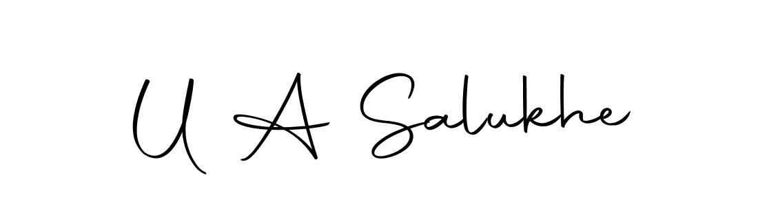How to make U A Salukhe signature? Autography-DOLnW is a professional autograph style. Create handwritten signature for U A Salukhe name. U A Salukhe signature style 10 images and pictures png