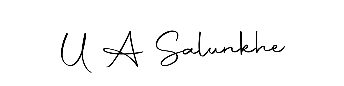 Similarly Autography-DOLnW is the best handwritten signature design. Signature creator online .You can use it as an online autograph creator for name U A Salunkhe. U A Salunkhe signature style 10 images and pictures png