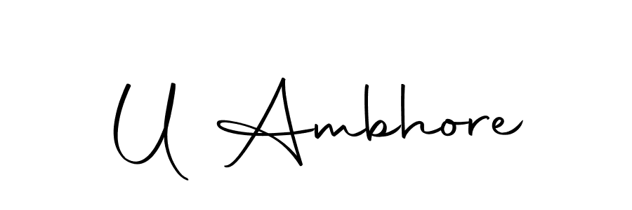 Create a beautiful signature design for name U Ambhore. With this signature (Autography-DOLnW) fonts, you can make a handwritten signature for free. U Ambhore signature style 10 images and pictures png