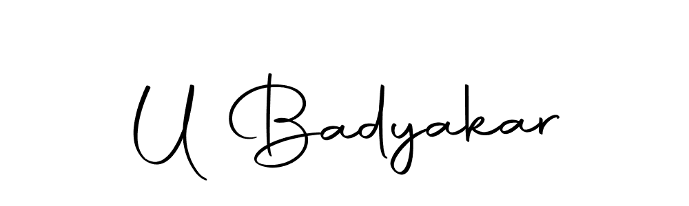 How to make U Badyakar name signature. Use Autography-DOLnW style for creating short signs online. This is the latest handwritten sign. U Badyakar signature style 10 images and pictures png